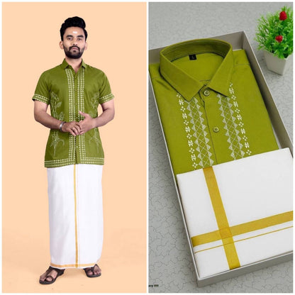 NEW LUNCHING PARTY WEAR MEN’S SHIRT With Dhoti