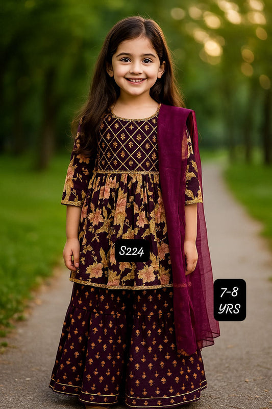 COTTON KURTI SHARARA AND DUPATTA SET⭐⭐