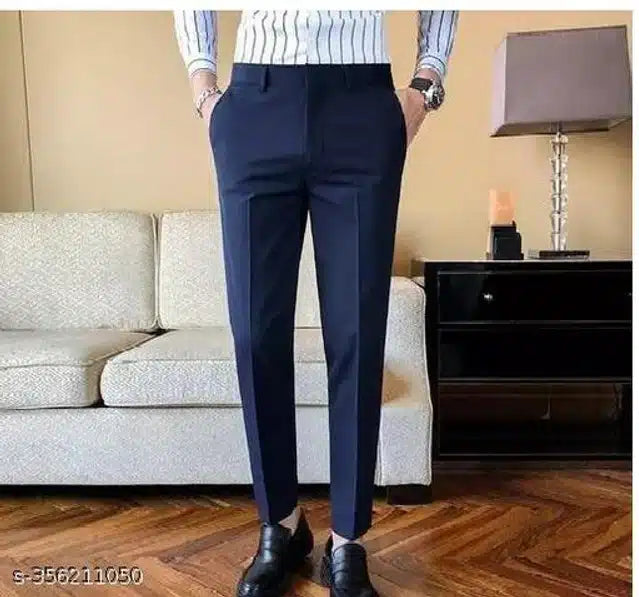 Pantalón de algodón para hombre (azul marino, talla 28) 